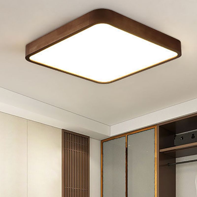 Deckenleuchte LED in Walnuss | Geometrische Aufbauleuchte aus Holz und Acryl | 3 Formen | Weißes oder Warmweißes Licht