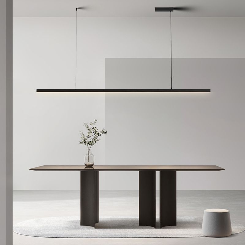 Pendelleuchte Linear LED | Schwarzes oder weißes Metall und Acryl | Neutralweiß oder 3 Lichtfarben | 90–120 cm