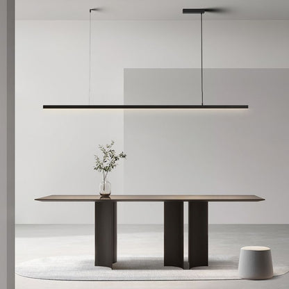 Pendelleuchte Linear LED | Schwarzes oder weißes Metall und Acryl | Neutralweiß oder 3 Lichtfarben | 90–120 cm