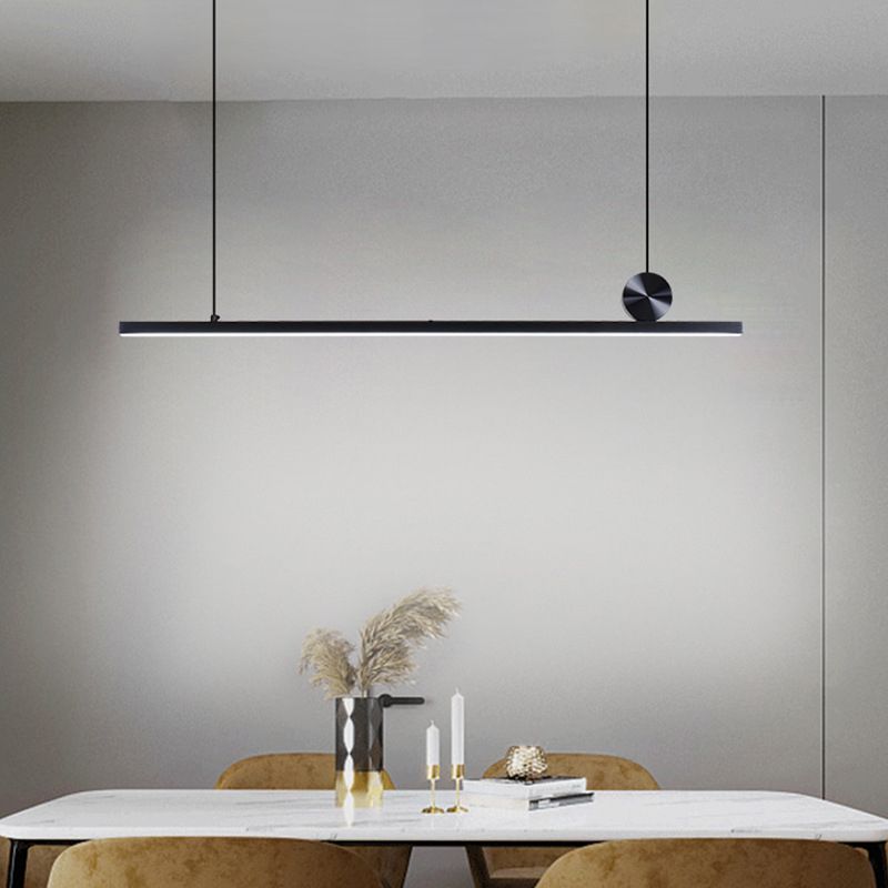 Pendelleuchte LED Linear | Asymmetrische Form aus Schwarzem oder Goldenem Metall | 3 Lichtfarben oder Dimmbar | 90–120 cm