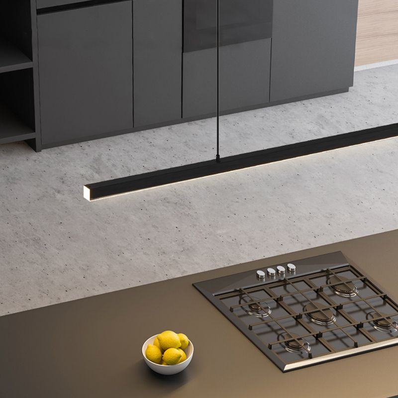 Pendelleuchte Linear LED | Schwarzes oder weißes Metall und Acryl | Neutralweiß oder 3 Lichtfarben | 90–120 cm