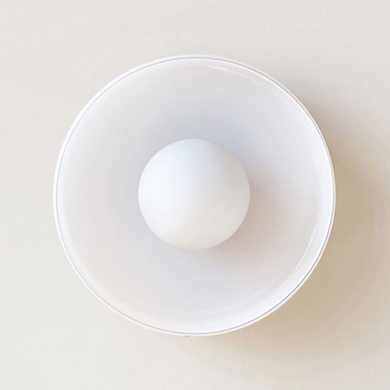 Taklampa i Glas och Metall | Trumformad Plafond i Vit, Grön, Orange eller Gulgrön | Ø 24,9 eller 34,8 cm