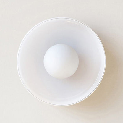 Taklampa i Glas och Metall | Trumformad Plafond i Vit, Grön, Orange eller Gulgrön | Ø 24,9 eller 34,8 cm