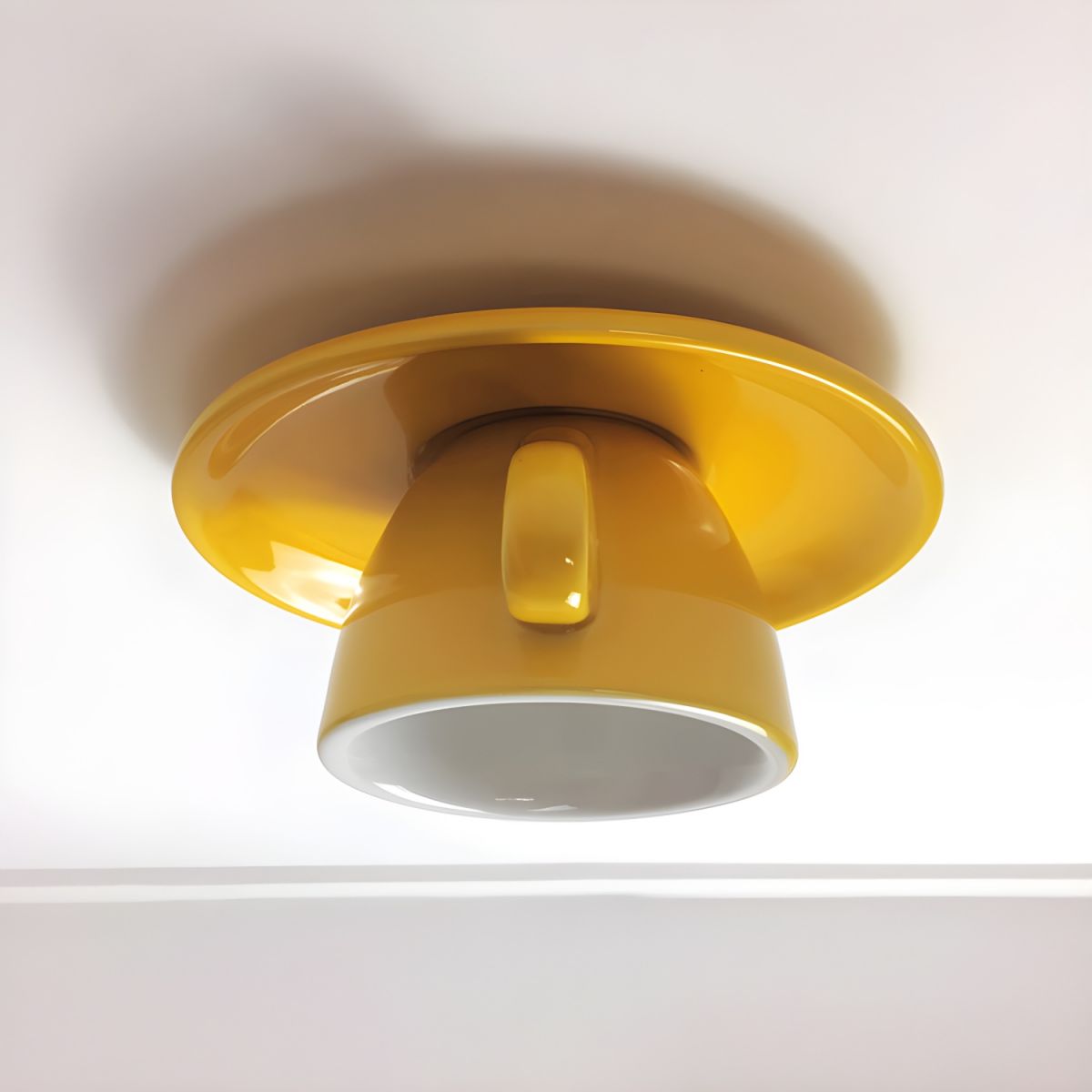 Deckenleuchte Keramik | Kaffeetassenform in 12 Farben | Aufbauleuchte mit LED | Wohnzimmer und Schlafzimmer