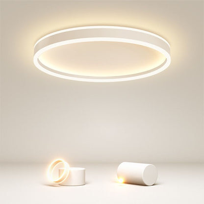 Deckenleuchte LED Rund aus Metall und Acryl | Schwarz oder Weiß | Ø 40,6 oder 49,5 cm | Dimmbar oder 3 Lichtfarben