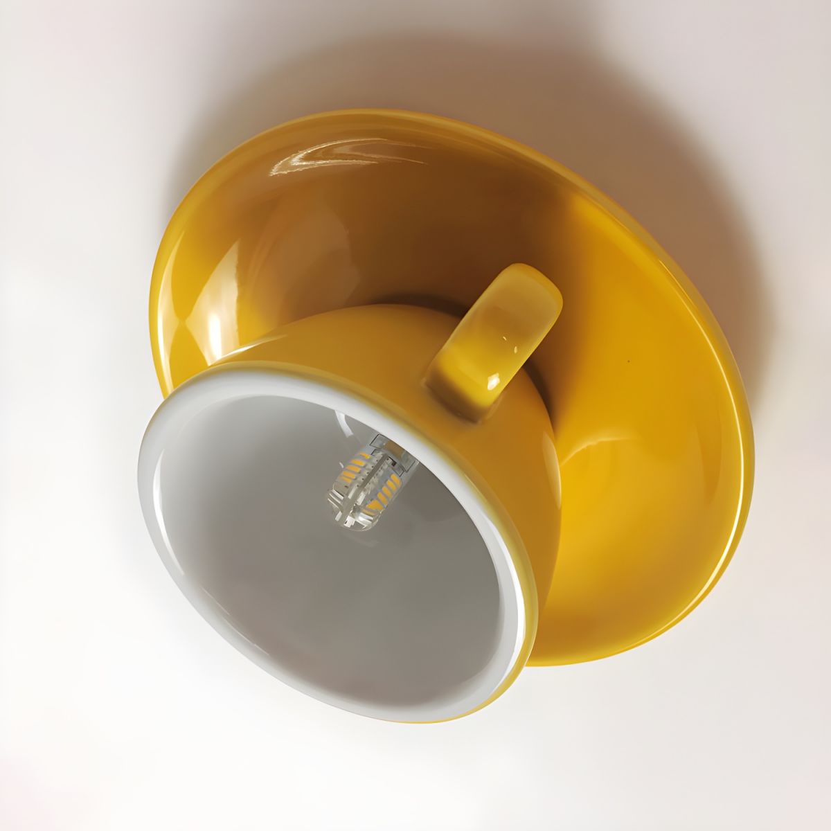 Deckenleuchte Keramik | Kaffeetassenform in 12 Farben | Aufbauleuchte mit LED | Wohnzimmer und Schlafzimmer