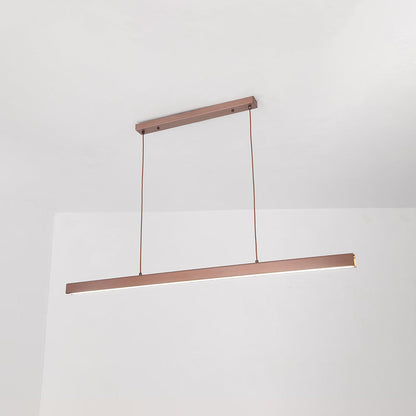 Pendellampa LED Linjär i Metall | Svart eller Brun | 80–150 cm för Matbord | Dimbar med Fjärrkontroll
