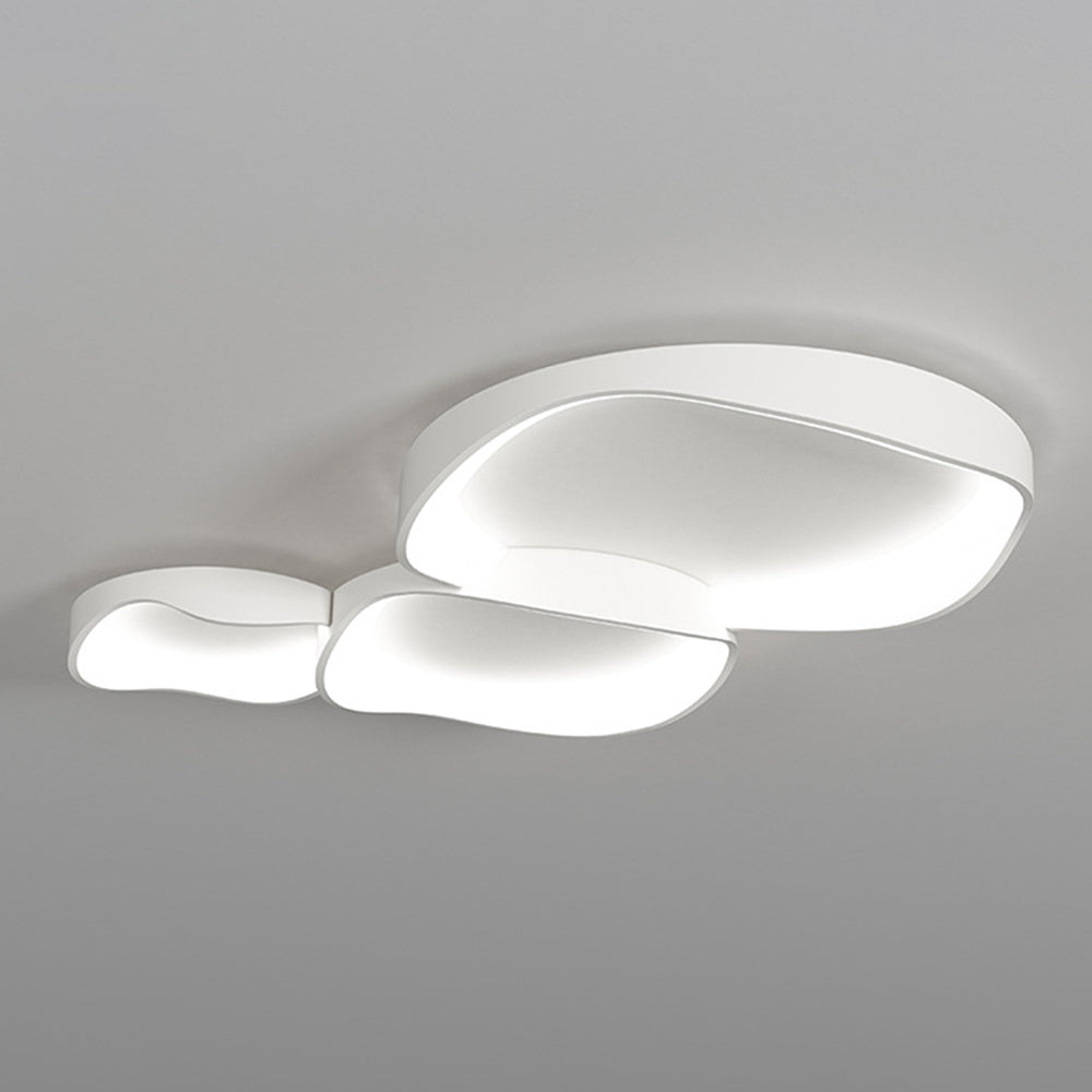 Deckenleuchte LED in Schalenform aus Weißem Metall und Acryl | 3 Lichtfarben | 40, 50 oder 110 cm | Für das Wohnzimmer