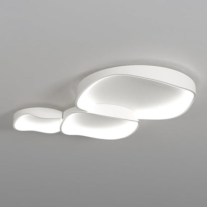 Deckenleuchte LED in Schalenform aus Weißem Metall und Acryl | 3 Lichtfarben | 40, 50 oder 110 cm | Für das Wohnzimmer