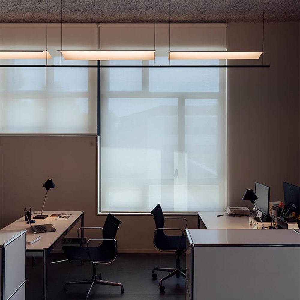 Pendelleuchte LED Linear aus Metall und Acryl | Minimalistischer Lichtbalken | 30–118 cm | Warmweißes Licht für den Esstisch