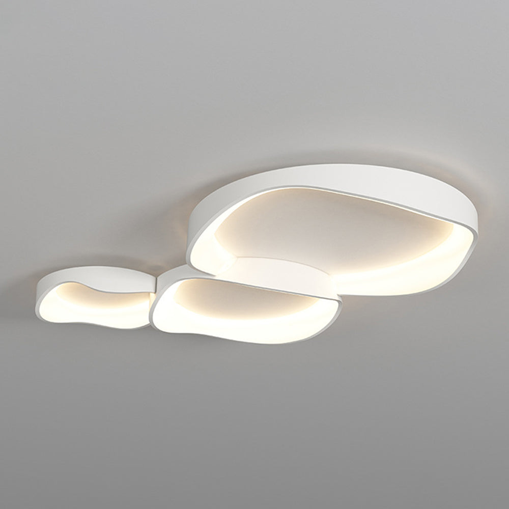 Deckenleuchte LED in Schalenform aus Weißem Metall und Acryl | 3 Lichtfarben | 40, 50 oder 110 cm | Für das Wohnzimmer