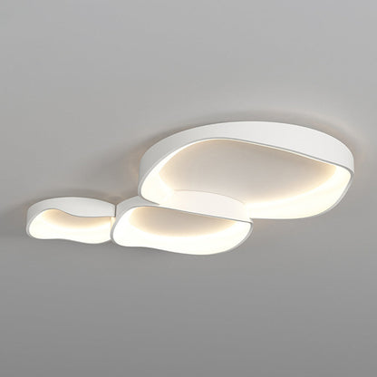 Deckenleuchte LED in Schalenform aus Weißem Metall und Acryl | 3 Lichtfarben | 40, 50 oder 110 cm | Für das Wohnzimmer
