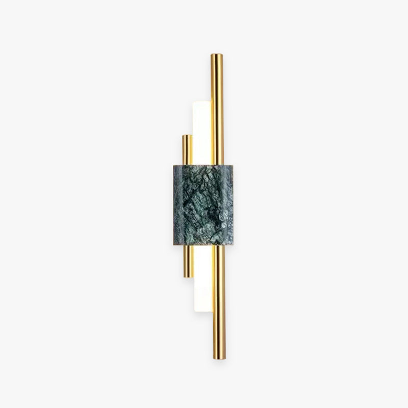 Vägglampa LED i Metall och Marmor | Geometrisk Design | Vit, Guld eller Grön | Varmvitt Ljus
