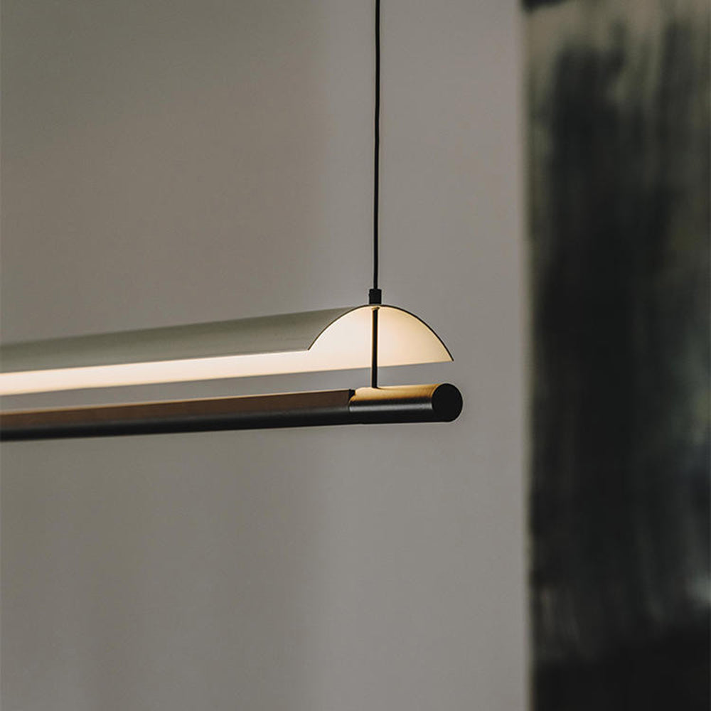 Pendelleuchte LED Linear aus Metall und Acryl | Minimalistischer Lichtbalken | 30–118 cm | Warmweißes Licht für den Esstisch