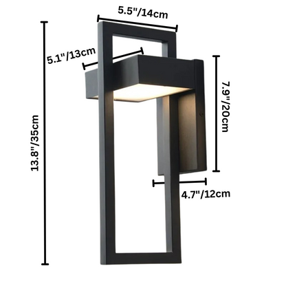 Skandinavische LED-Außenwandleuchte | Geometrisches Aluminium, 12 W | Wasserdicht | Warmweiß & Kaltweiß