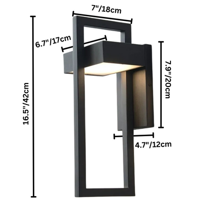Skandinavische LED-Außenwandleuchte | Geometrisches Aluminium, 12 W | Wasserdicht | Warmweiß & Kaltweiß