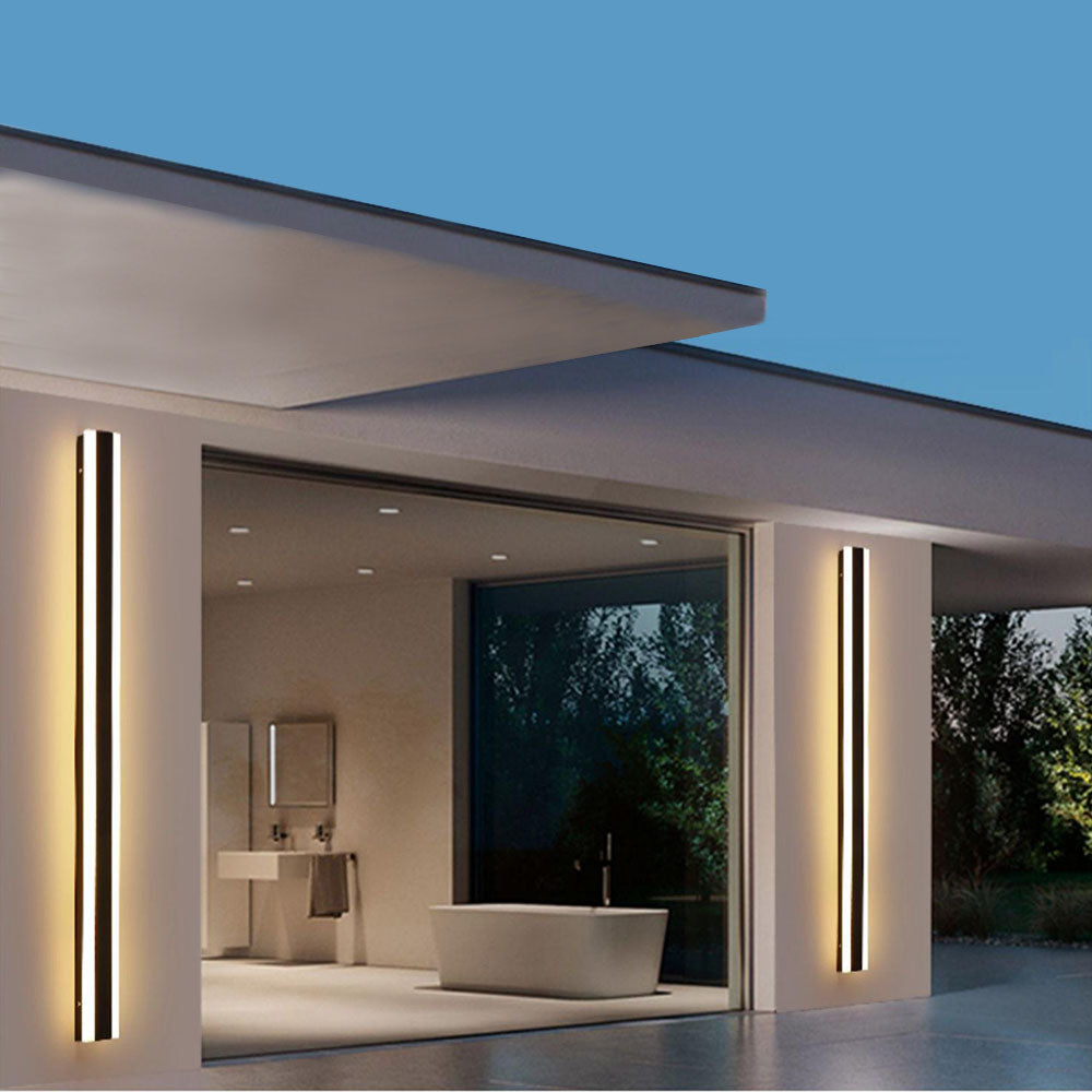 Außenwandleuchte Linear LED | IP65 aus Metall und Acryl | Mit oder Ohne Sensor | 30–200 cm