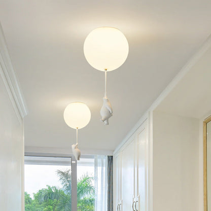 Taklampa Barnrum | Björn med Ballong i Metall och Akryl | Tre Modeller | Ø 15–25 cm eller Set med 3