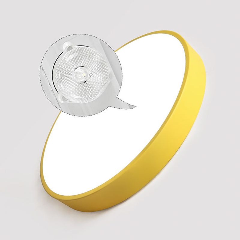 Deckenleuchte LED Rund | Metall und Acryl in 5 Farben | Gelb, Blau, Grün, Rosa oder Grau | Ø 30–50 cm