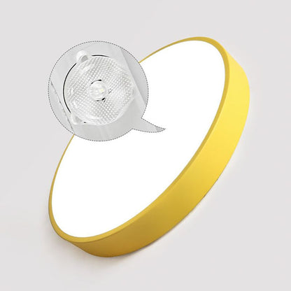Deckenleuchte LED Rund | Metall und Acryl in 5 Farben | Gelb, Blau, Grün, Rosa oder Grau | Ø 30–50 cm