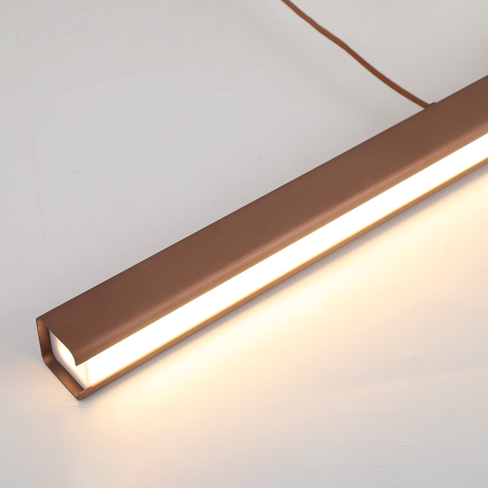 Pendellampa LED Linjär i Metall | Svart eller Brun | 80–150 cm för Matbord | Dimbar med Fjärrkontroll