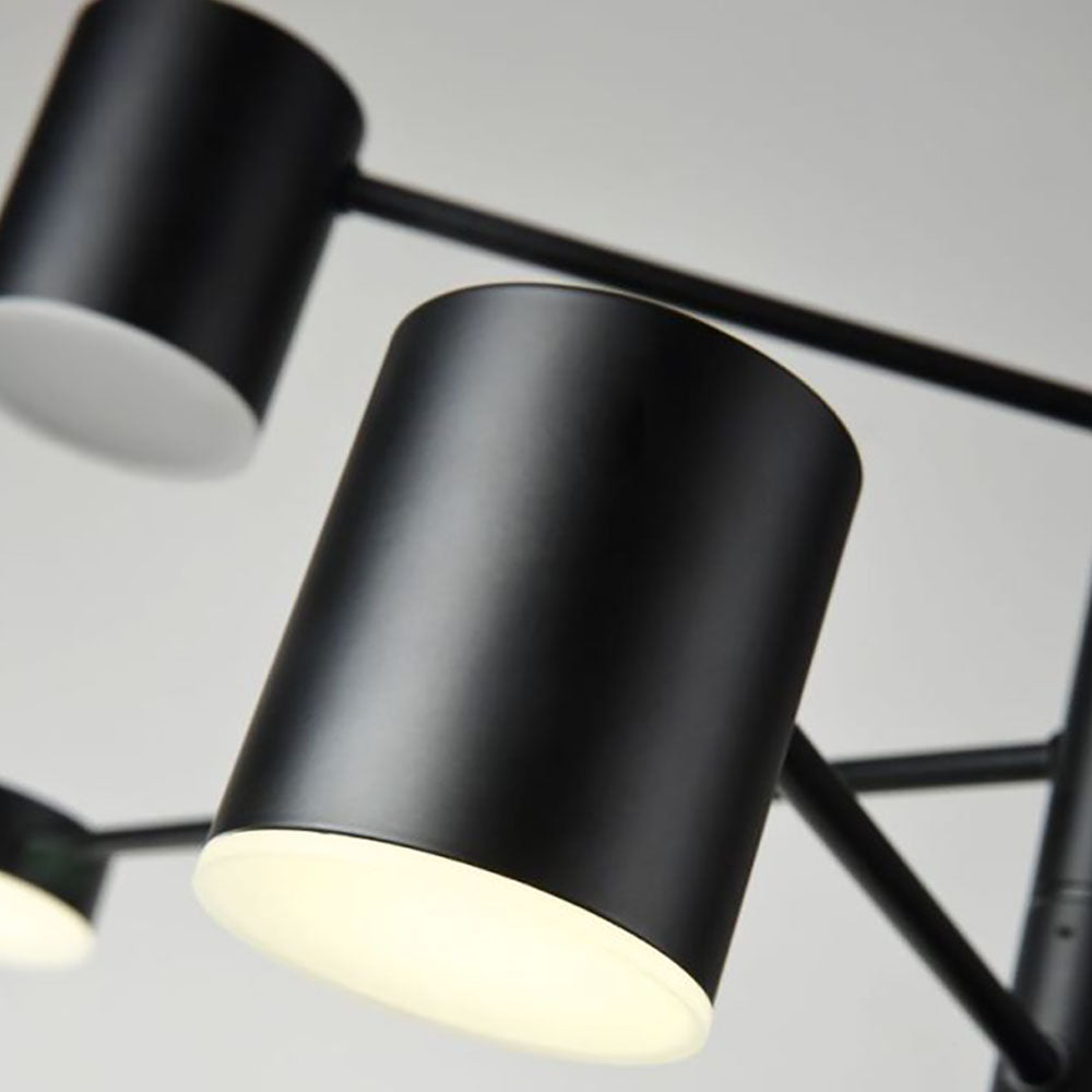 Pendelleuchte LED Industrial | Astform aus Schwarzem oder Goldenem Metall | 4-, 6- oder 8-flammig | 3 Lichtfarben