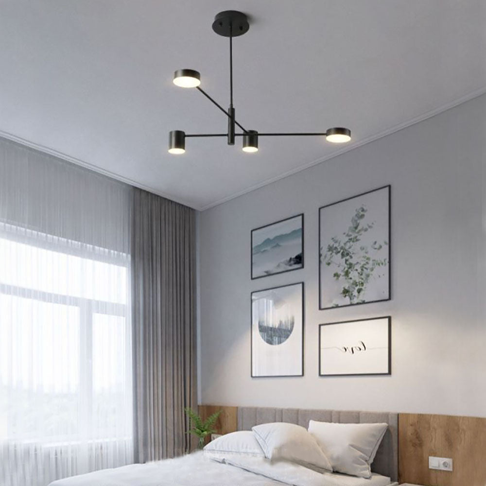 Pendelleuchte LED Industrial | Astform aus Schwarzem oder Goldenem Metall | 4-, 6- oder 8-flammig | 3 Lichtfarben