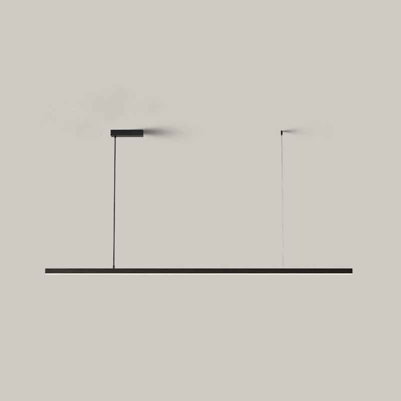 Pendelleuchte Linear LED | Schwarzes oder weißes Metall und Acryl | Neutralweiß oder 3 Lichtfarben | 90–120 cm