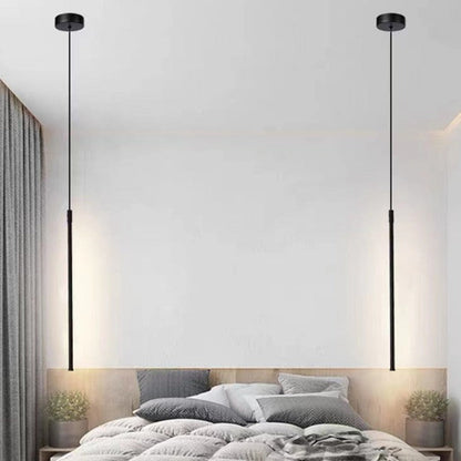 Pendellampa Sovrum | Linjär LED i Svart Metall och Akryl | 3 Ljusfärger | 50–100 cm