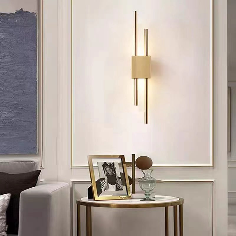 Vägglampa LED i Metall och Marmor | Geometrisk Design | Vit, Guld eller Grön | Varmvitt Ljus