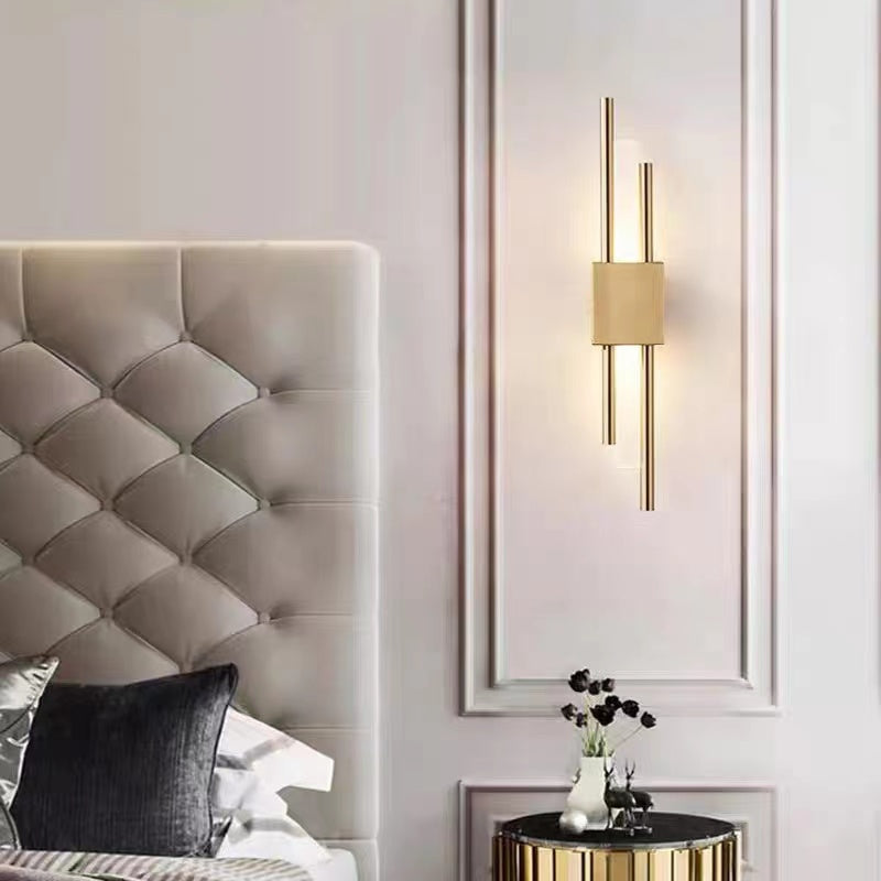 Vägglampa LED i Metall och Marmor | Geometrisk Design | Vit, Guld eller Grön | Varmvitt Ljus