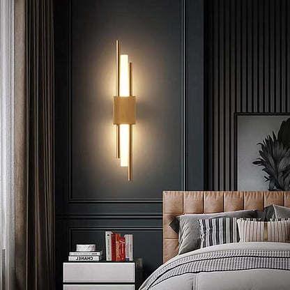 Vägglampa LED i Metall och Marmor | Geometrisk Design | Vit, Guld eller Grön | Varmvitt Ljus