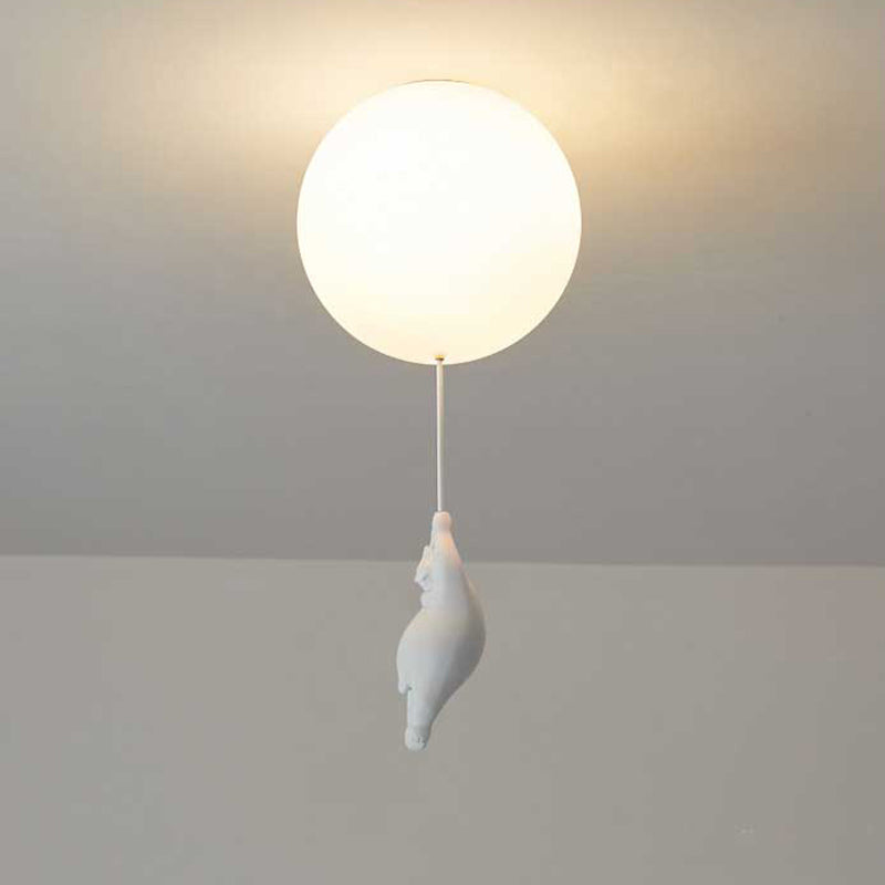 Taklampa Barnrum | Björn med Ballong i Metall och Akryl | Tre Modeller | Ø 15–25 cm eller Set med 3
