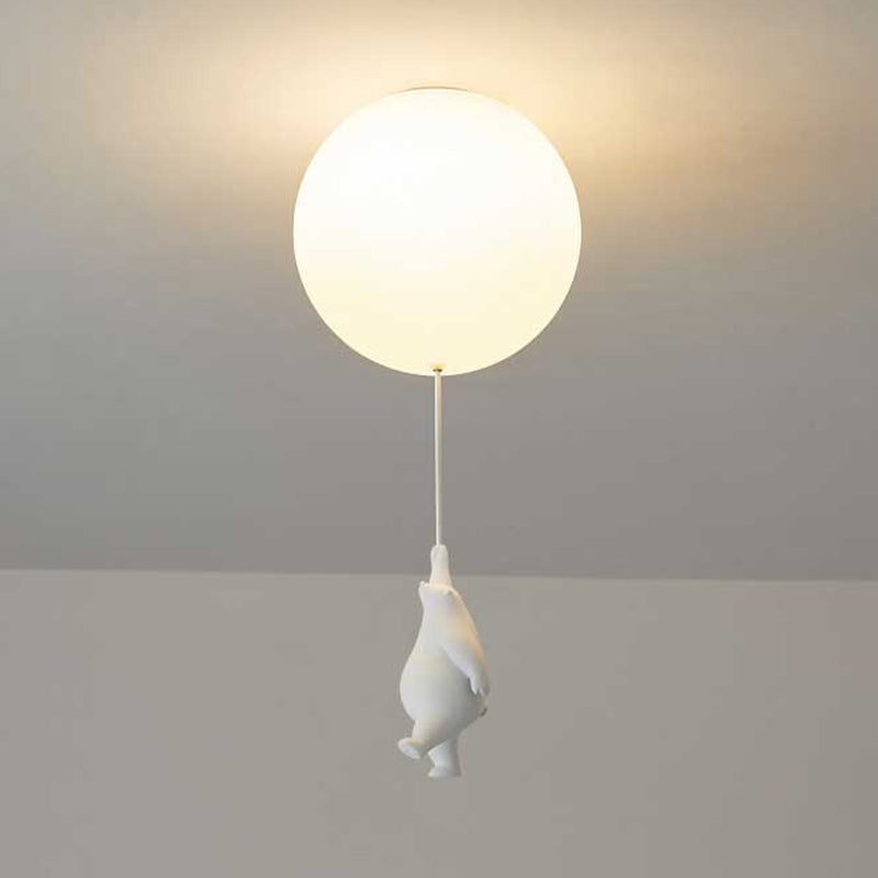 Taklampa Barnrum | Björn med Ballong i Metall och Akryl | Tre Modeller | Ø 15–25 cm eller Set med 3