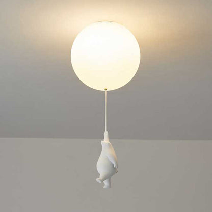 Taklampa Barnrum | Björn med Ballong i Metall och Akryl | Tre Modeller | Ø 15–25 cm eller Set med 3