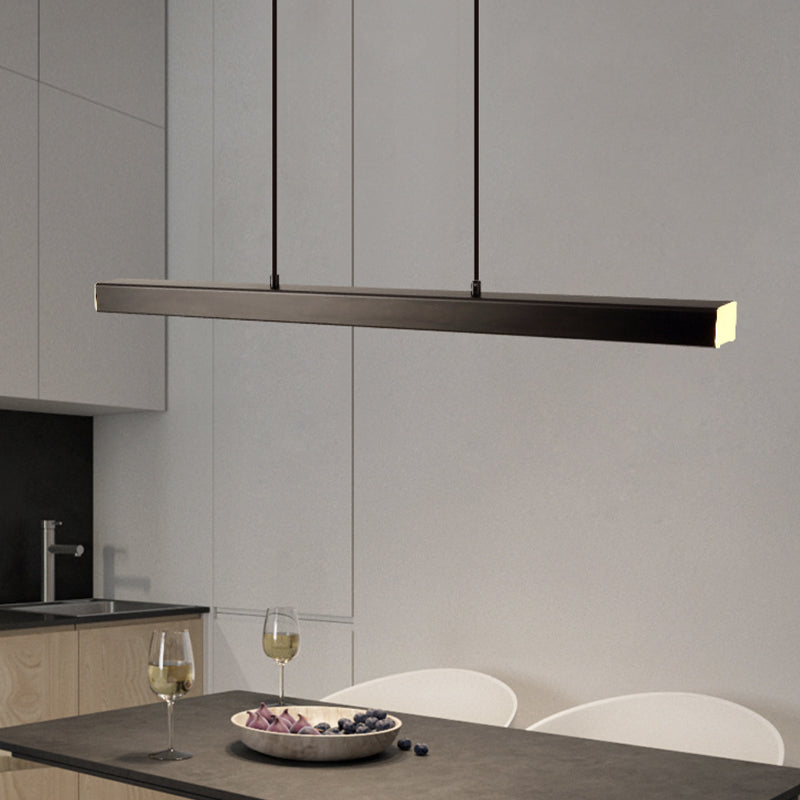 Pendellampa LED Linjär i Metall | Svart eller Brun | 80–150 cm för Matbord | Dimbar med Fjärrkontroll