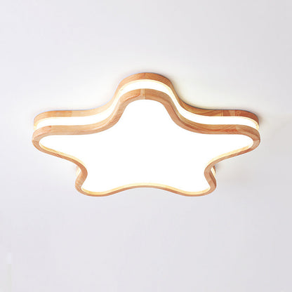 Deckenleuchte LED für das Kinderzimmer | Stern, Wolke oder Mond aus Holz und Acryl | Dimmbar oder 3 Lichtfarben | 2 Größen