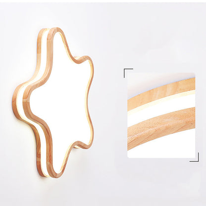 Deckenleuchte LED für das Kinderzimmer | Stern, Wolke oder Mond aus Holz und Acryl | Dimmbar oder 3 Lichtfarben | 2 Größen