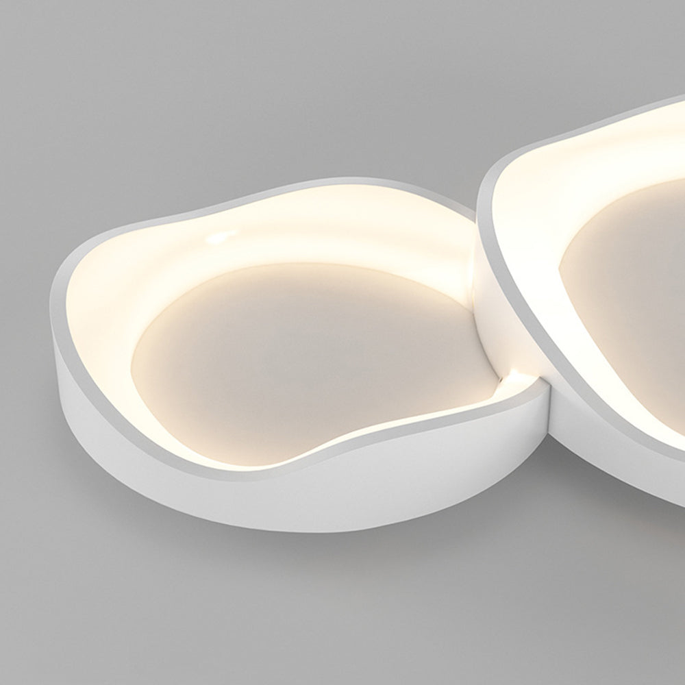 Deckenleuchte LED in Schalenform aus Weißem Metall und Acryl | 3 Lichtfarben | 40, 50 oder 110 cm | Für das Wohnzimmer