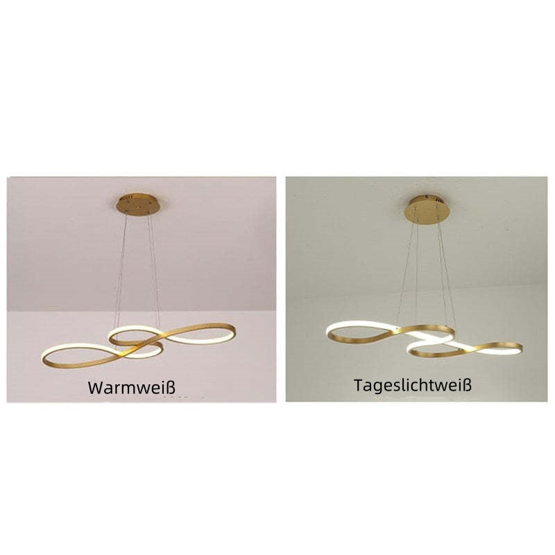 Pendellampa Matbord | Linjär LED Inspirerad av Noter | Svart, Vit eller Guld | 75–100 cm