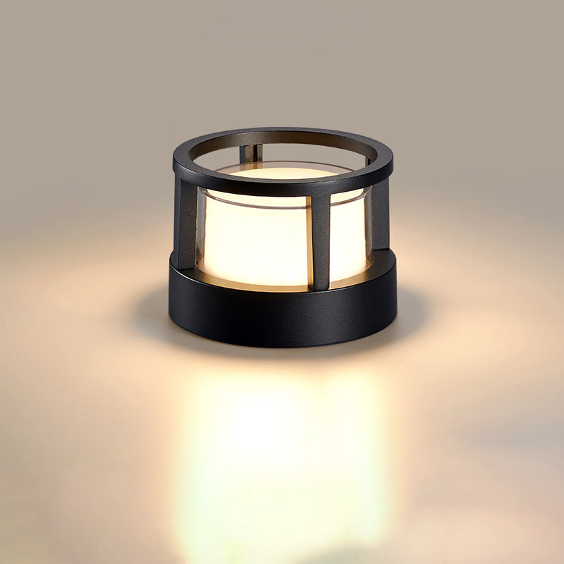 Marklampa Utomhus Cylinder LED | Industriell Aluminium Vattentät | Gräsmatta & Gång | Svart