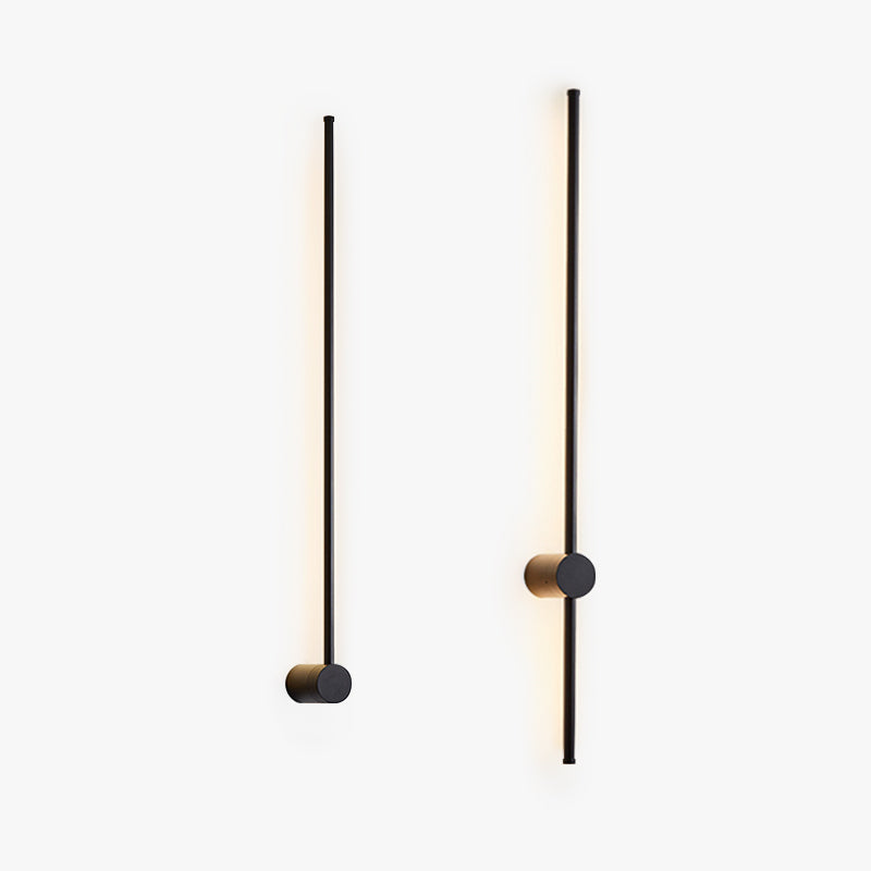 Vägglampa LED Linjär för Inomhus | Svart Metall | Varmvitt Ljus | 60 eller 90 cm