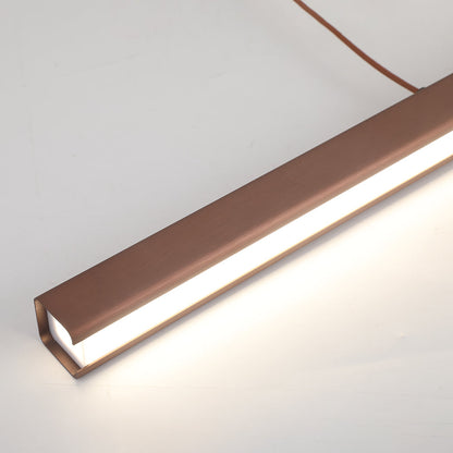 Pendellampa LED Linjär i Metall | Svart eller Brun | 80–150 cm för Matbord | Dimbar med Fjärrkontroll