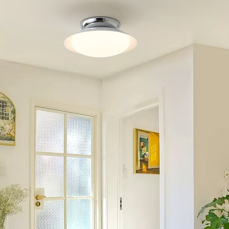 Deckenleuchte LED im Retro-Stil | Schalenförmige Deckenlampe in Braun, Grün, Beige oder Chrom | Dimmbar oder 3 Lichtfarben