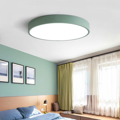 Deckenleuchte LED Rund | Metall und Acryl in 5 Farben | Gelb, Blau, Grün, Rosa oder Grau | Ø 30–50 cm