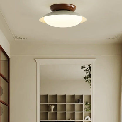 Deckenleuchte LED im Retro-Stil | Schalenförmige Deckenlampe in Braun, Grün, Beige oder Chrom | Dimmbar oder 3 Lichtfarben