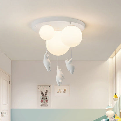 Taklampa Barnrum | Björn med Ballong i Metall och Akryl | Tre Modeller | Ø 15–25 cm eller Set med 3