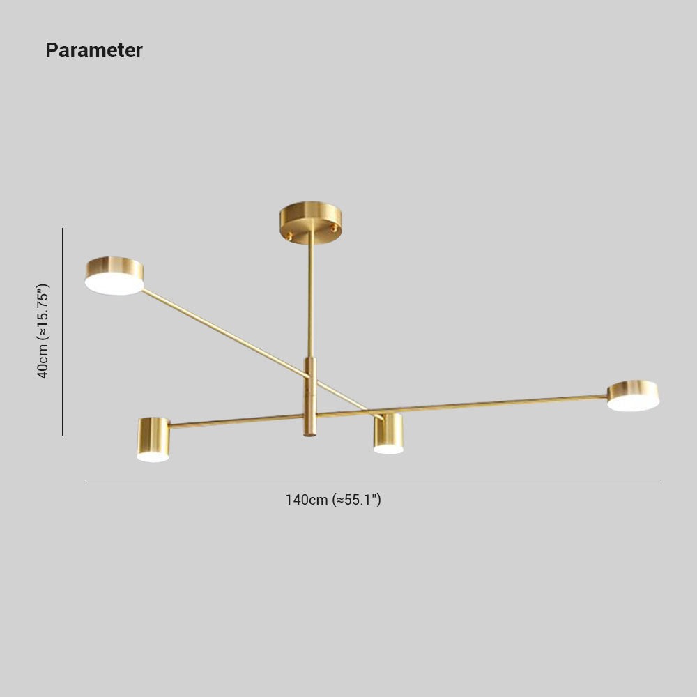 Pendelleuchte LED Industrial | Astform aus Schwarzem oder Goldenem Metall | 4-, 6- oder 8-flammig | 3 Lichtfarben