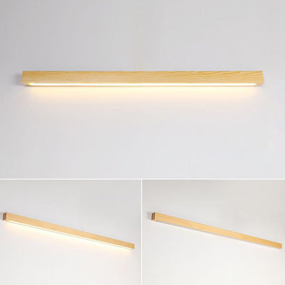 Wandleuchte LED linear aus Holz | Braun oder Naturholz | 59,7–119,9 cm | Dimmbar oder 3 Lichtfarben