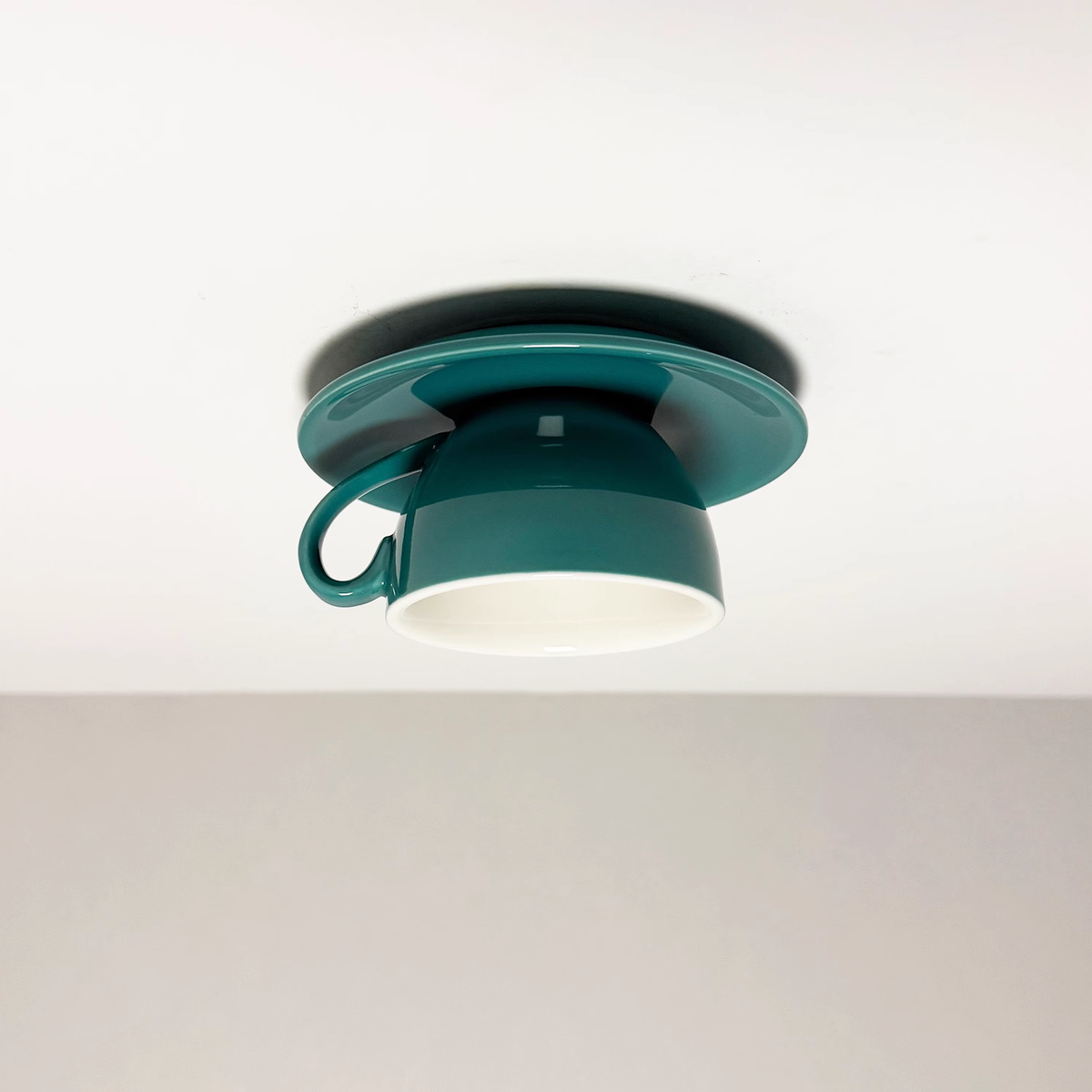 Deckenleuchte Keramik | Kaffeetassenform in 12 Farben | Aufbauleuchte mit LED | Wohnzimmer und Schlafzimmer
